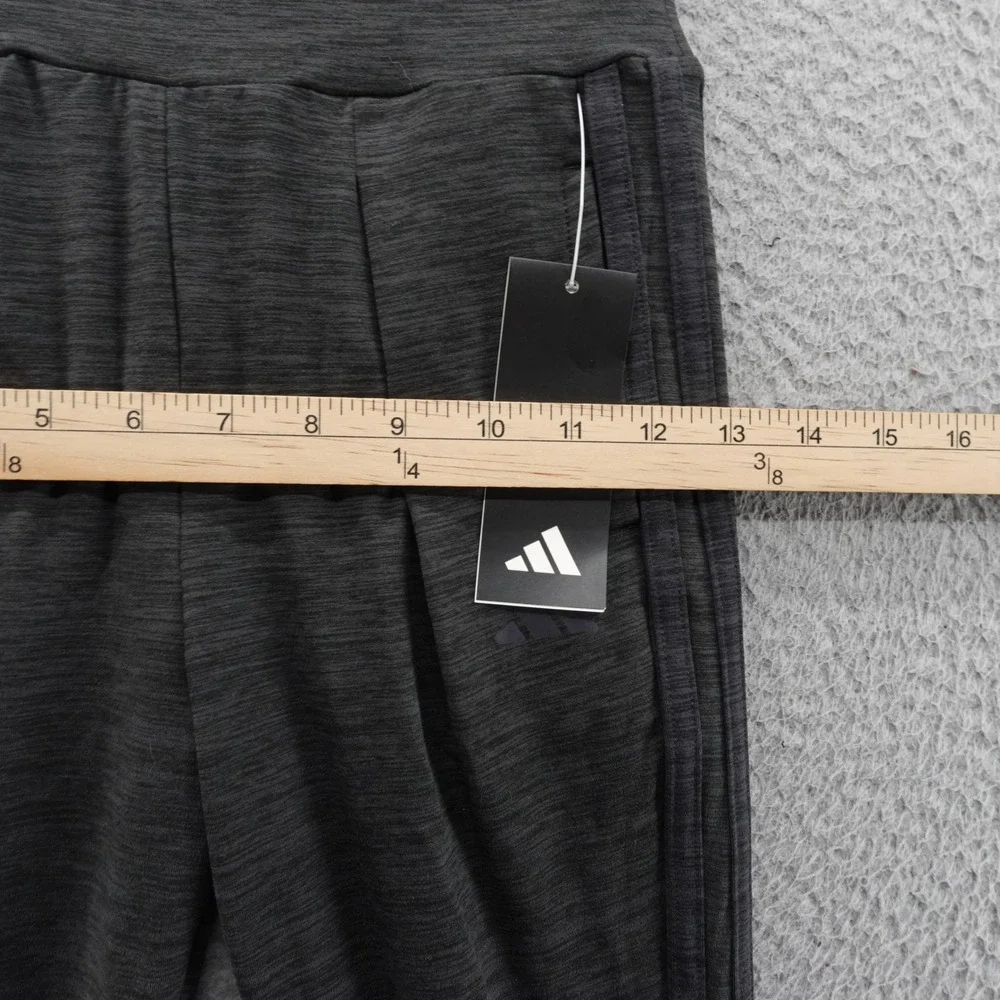 Adidas Girls Melange Joggers Black Heathered Tapered Pants XS 6/6X NEW‎